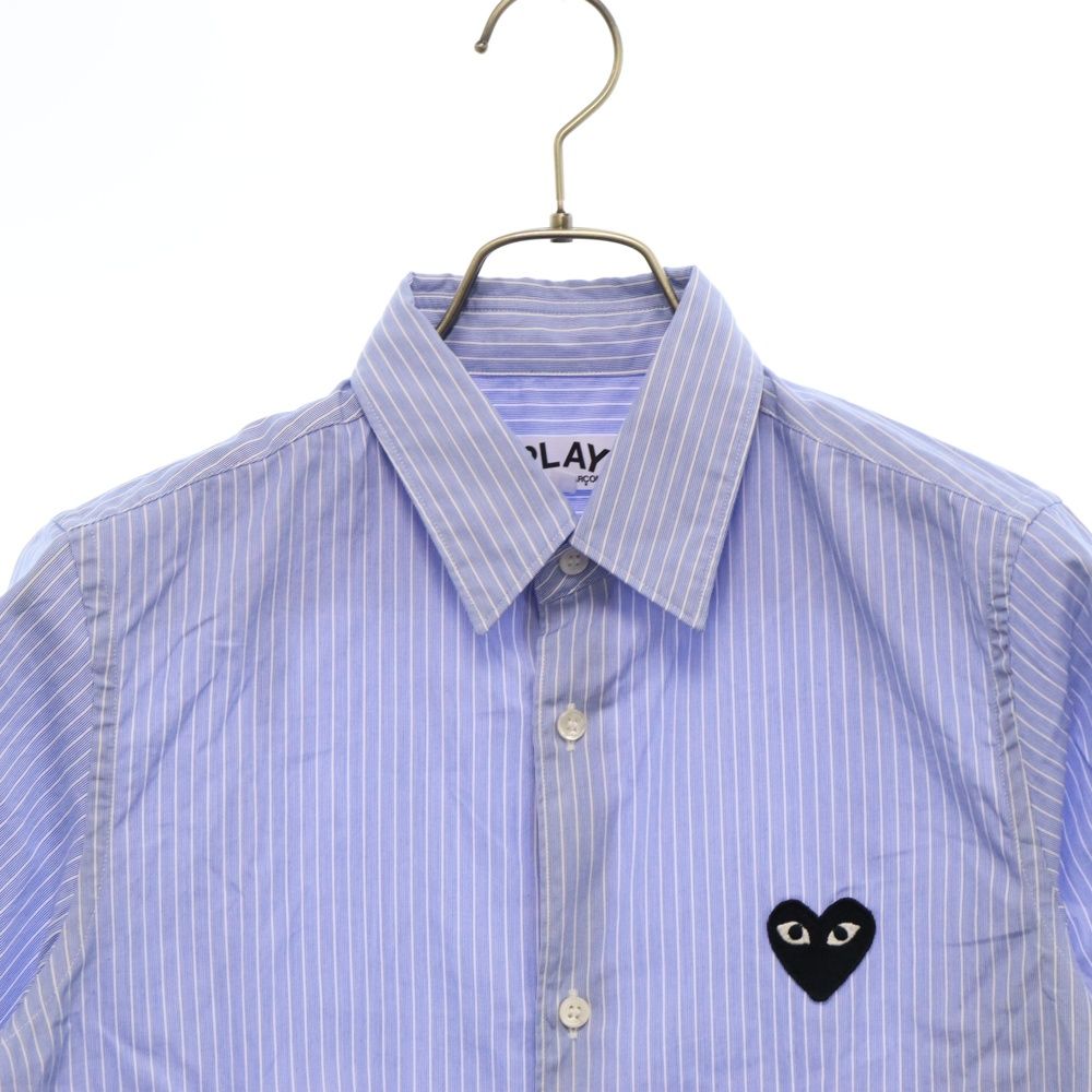 美品】プレイコムデギャルソン ポロシャツ ハートワッペン刺繍 グレー