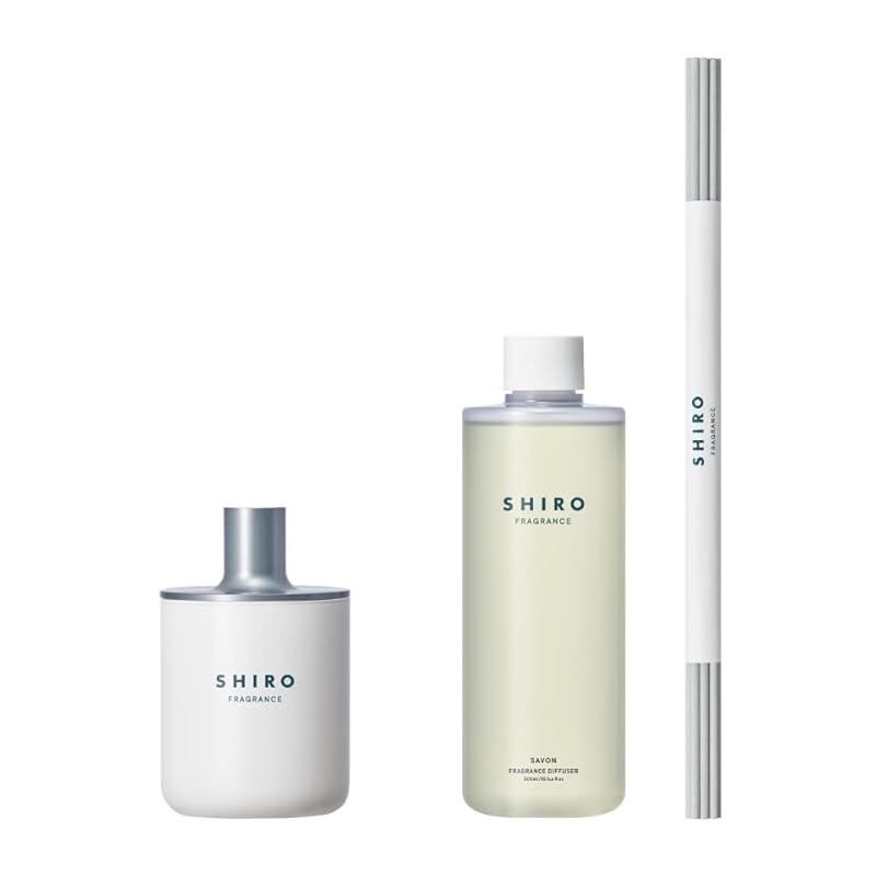 SHIRO ホワイトリリー フレグランスディフューザーキット 容器 詰め替え用リキッド スティック 3点セット 300mL 3ヶ月目安 ルームフレグランス