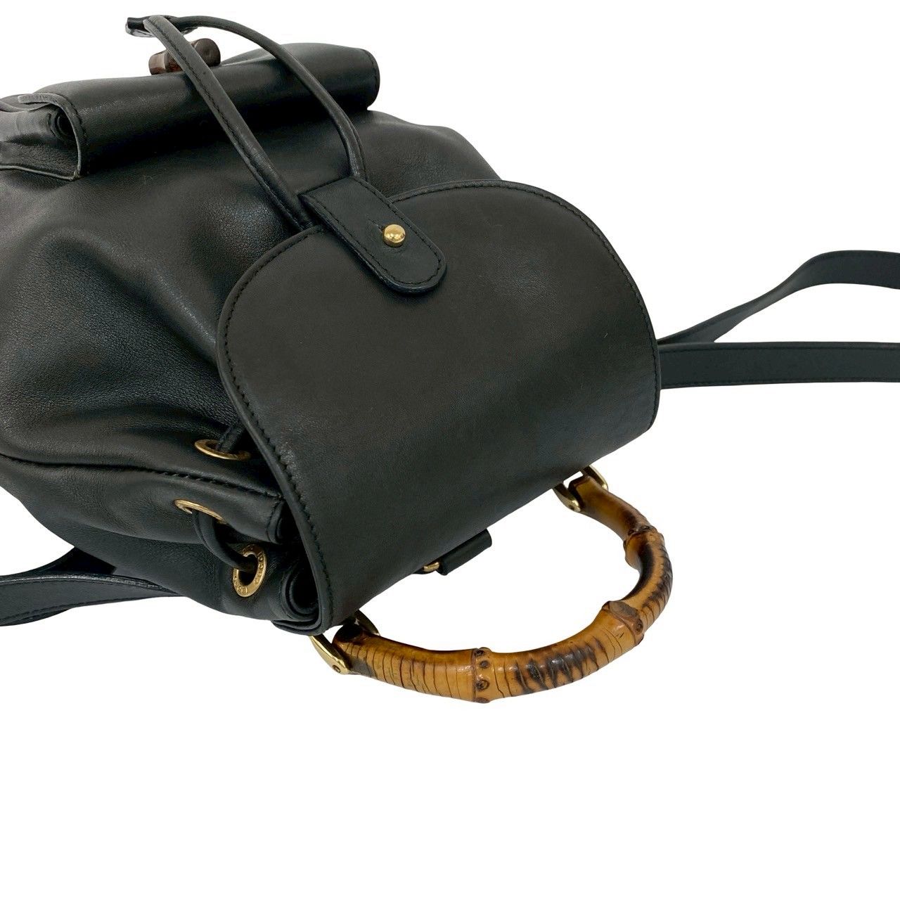 美品 OLD GUCCI キャンバス レザー バンブー バッグパック 黒 GUCCI グッチ ミニリュック バンブー/バックパック バッグ