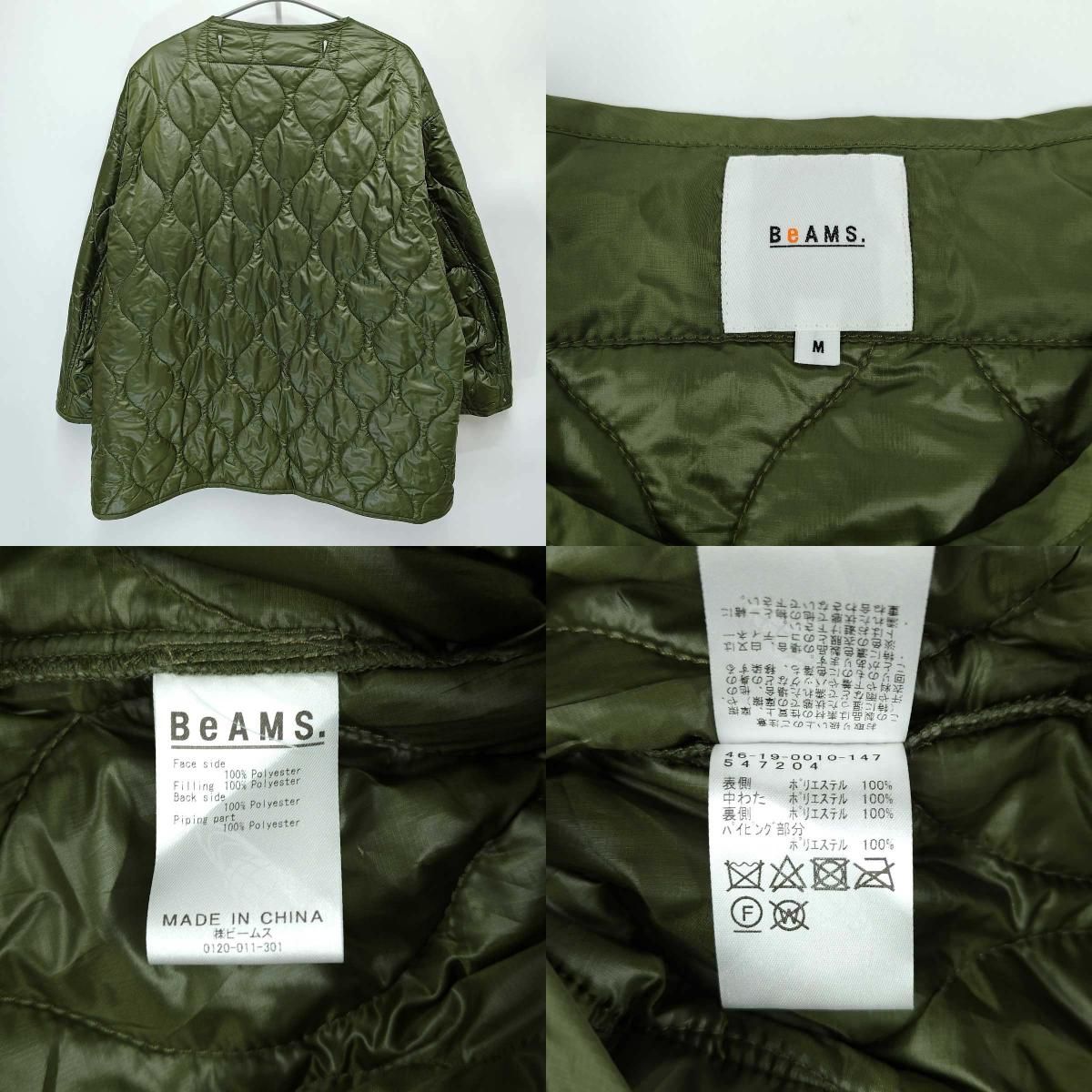 ビームス キルティングライナー付 モッズコート M オリーブ 46-19-0010
