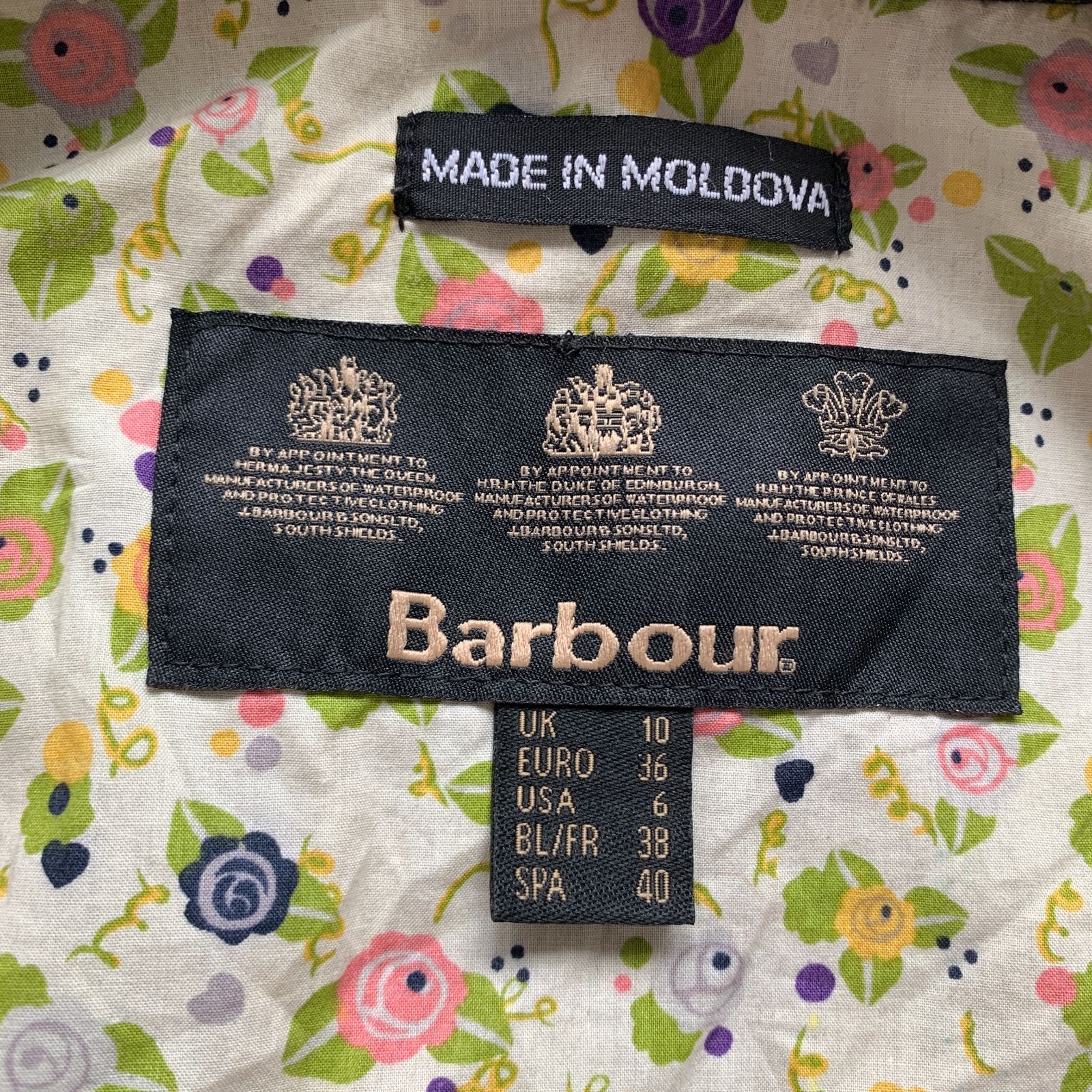美品】Barbour バブアー オイルドジャケット アウター 裏地花柄