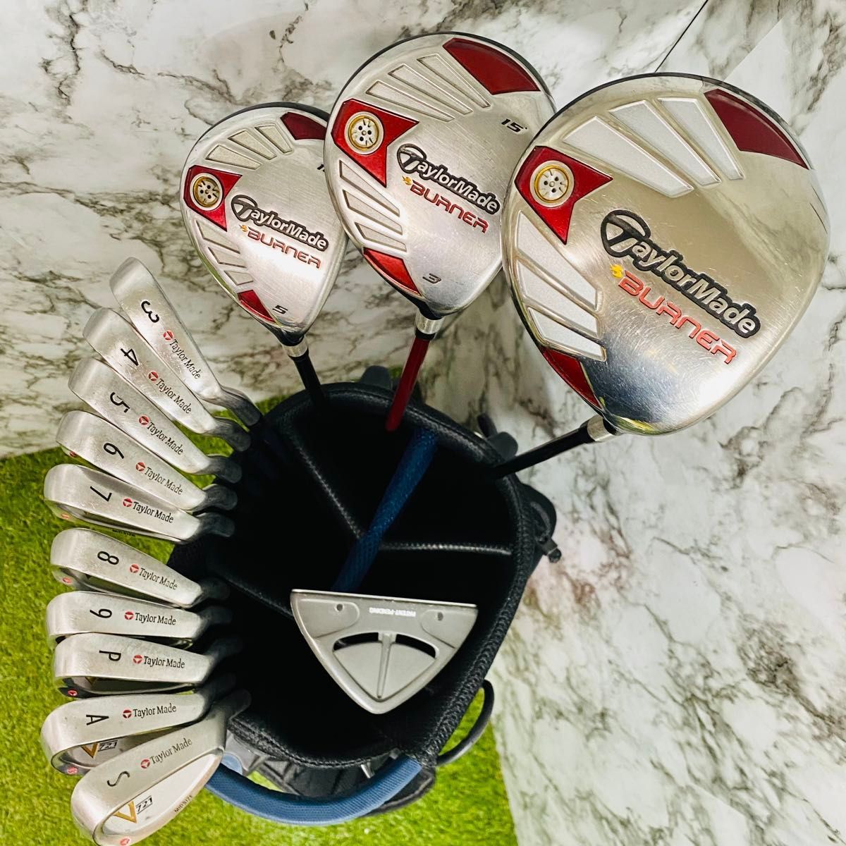 良品 TaylorMade バーナー ゴルフクラブセット超豪華14本 バッグ付 良品】豪華14本 初心者推奨 テーラーメイド バーナー メンズ