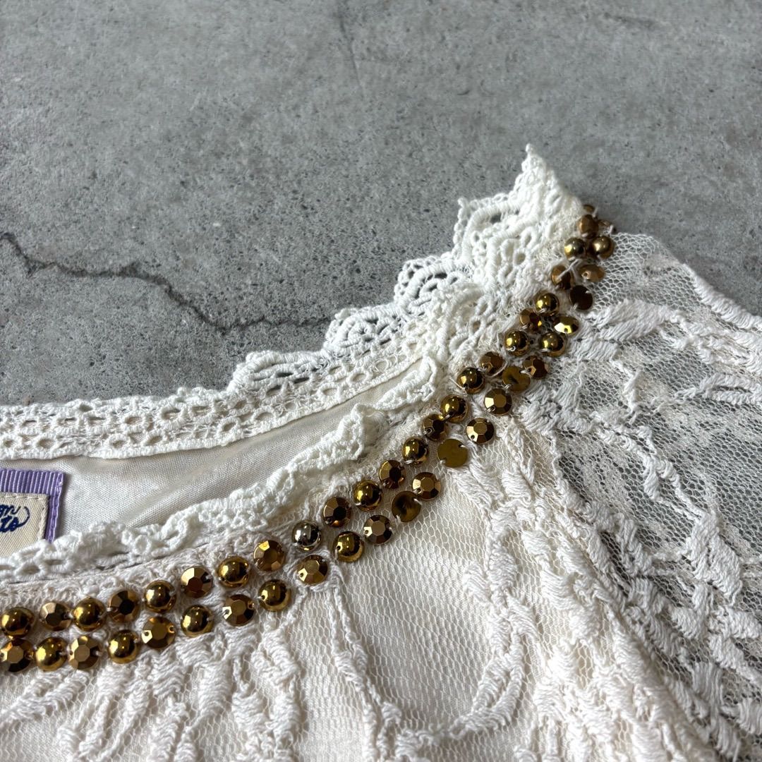 embroidery tops / 刺繍 シアー クロップドトップス #a917