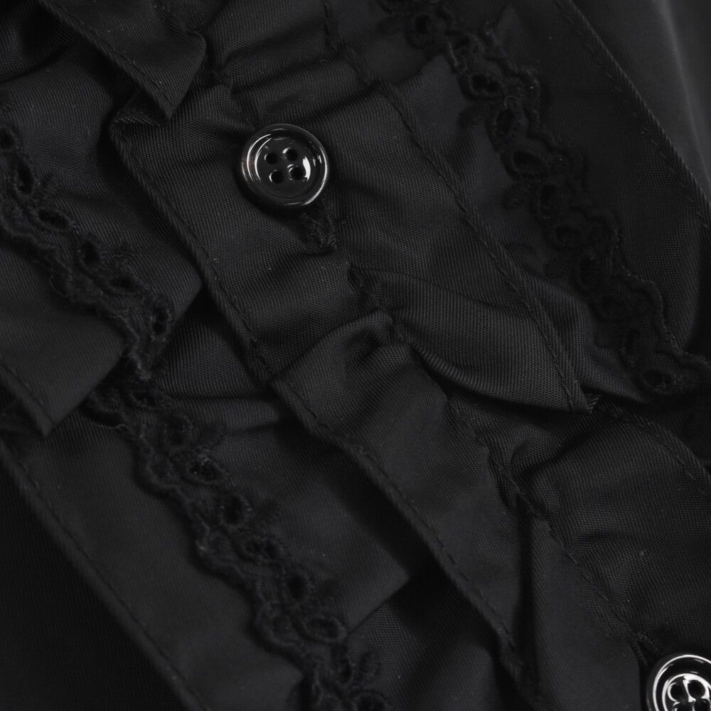 PRADA - PRADA プラダ 22SS Re-Nylon ギャバジン ノースリーブ クロップドトップ リナイロンノースリーブシャツ 240714-1WQ8 ブラック レディース PRADA (プラダ) 22SS Re-Nylon ギャバジン ノースリーブ