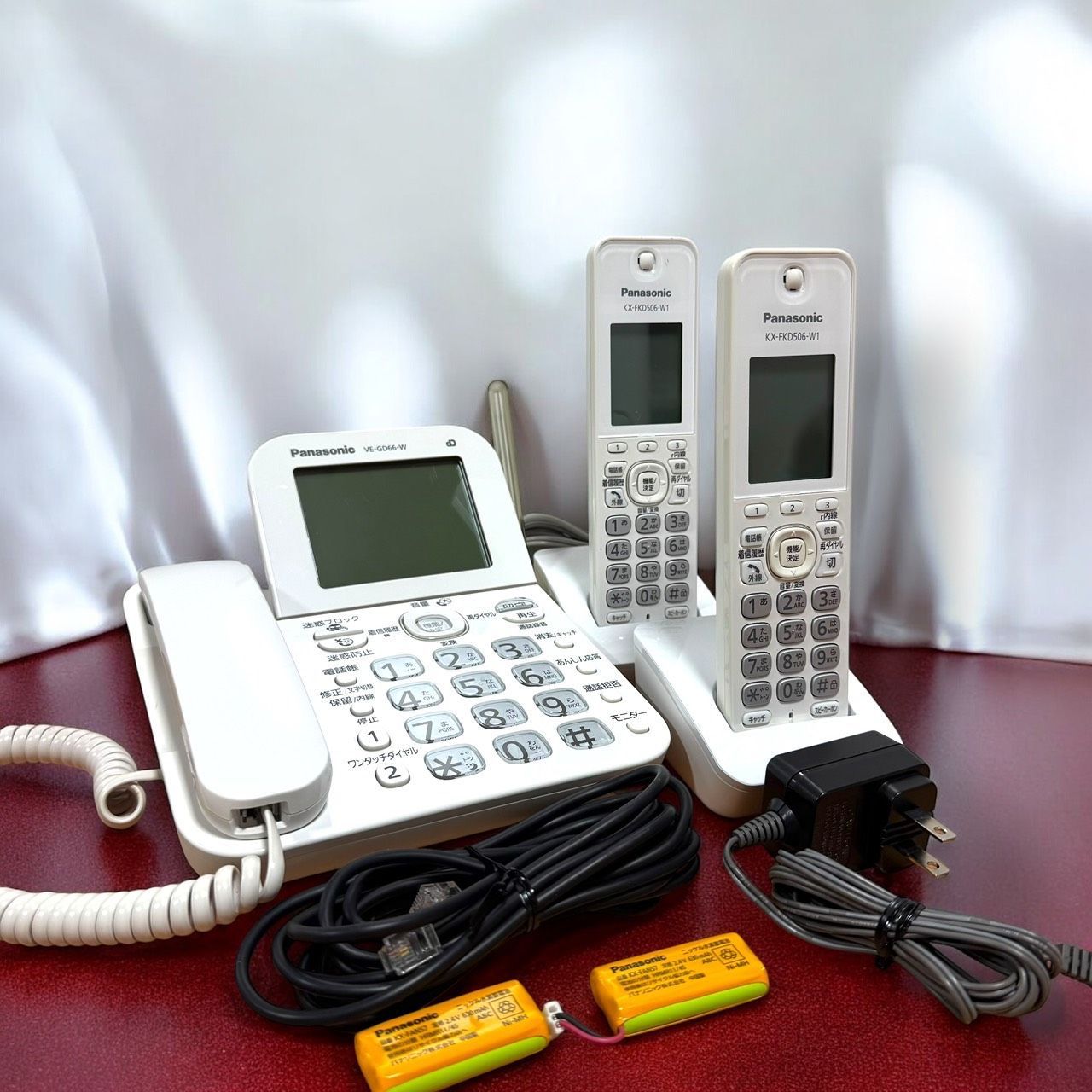Panasonic パナソニック VE-GD66DW W 子機2台付き コードレス電話機 KX-FKD506