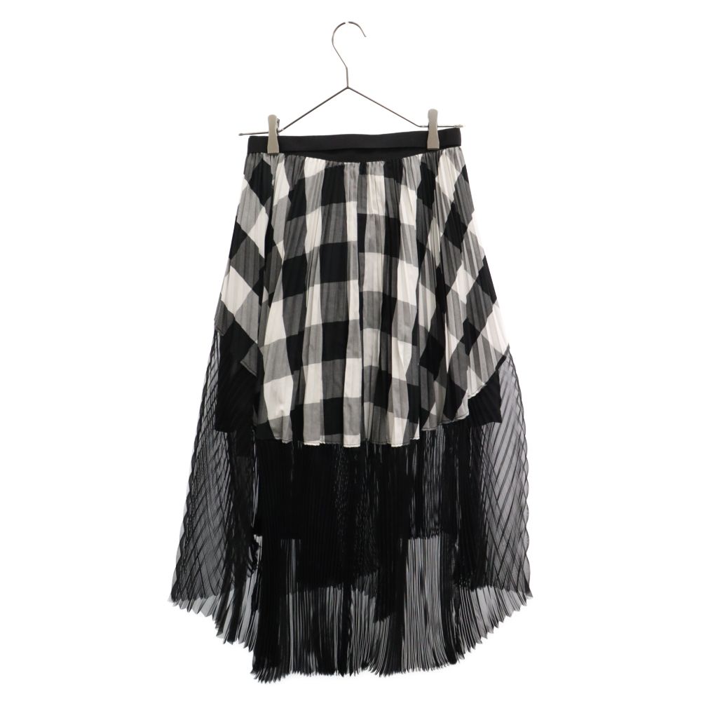 sacai　スカート Sacai (サカイ) Check Pleats Skirt チェック柄 シースルー プリーツ