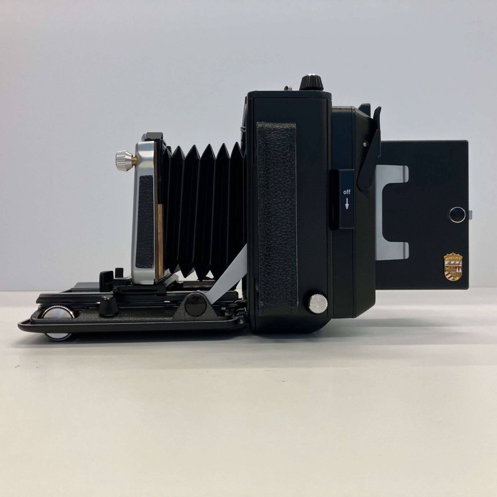 ★Linfof master TECHNIKA リンホフ テヒニカ 　新品購入時非売品の皮製記念品　♪ Linhof Master Technika 4x5 マスターテヒニカ 距離計付 リンホフ