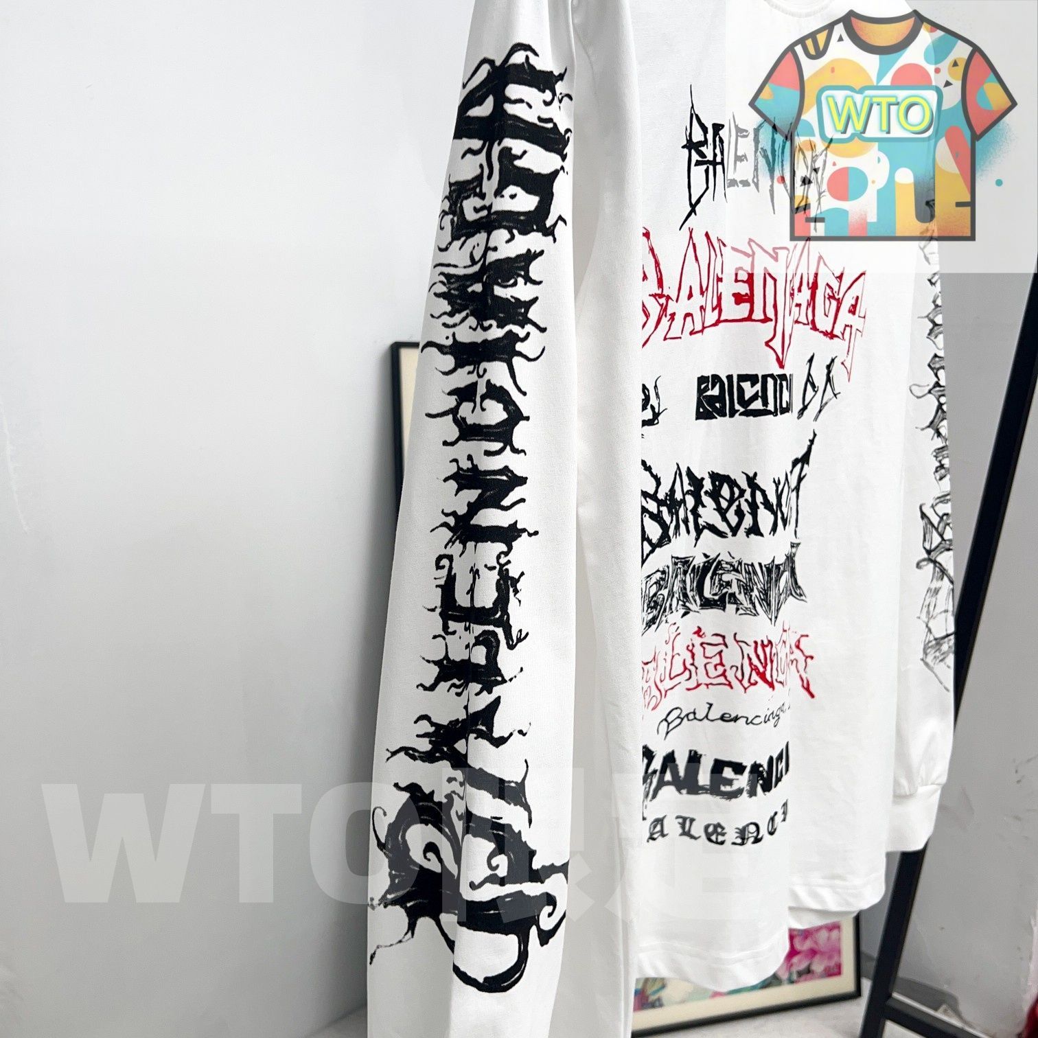 balenciaga シワ加ロンT BALENCIAGA】メタル オーバーサイズ ロングスリーブ Tシャツ