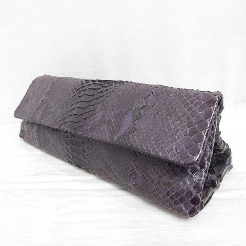 ボッテガヴェネタ BOTTEGA VENETA パイソン レザー クラッチ セカンド 