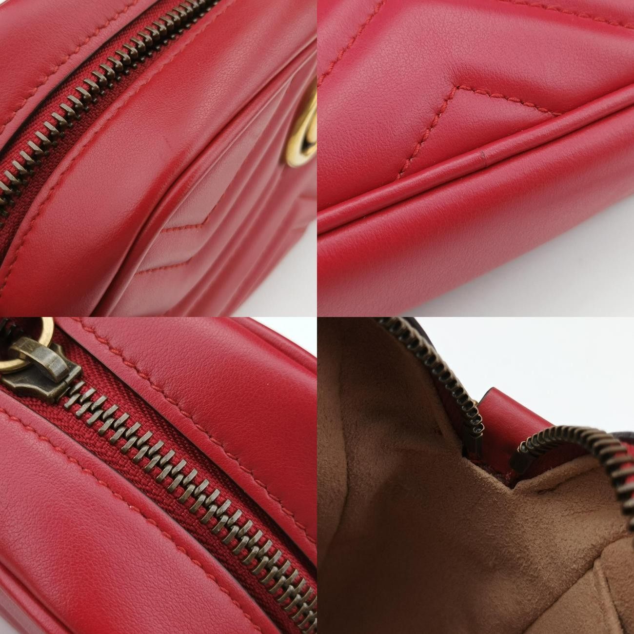 グッチGucciGGマーモントレッドレザー448065H028402128