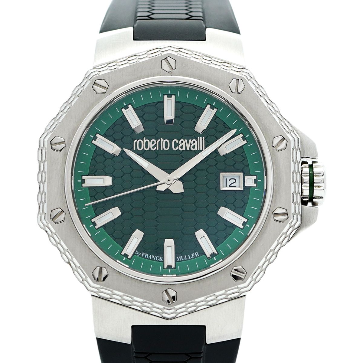 5wwm0185 ロベルト カヴァリ バイ フランク ミュラー RV1G038P0021 グリーン文字盤 腕時計 メンズ