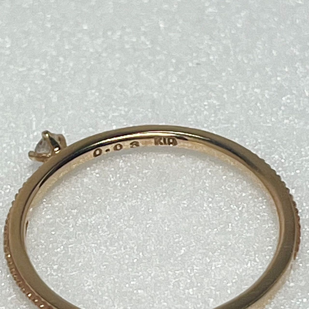 agete アガット ダイヤ リング K10PG 1Pダイヤモンド0.03ct 9号 