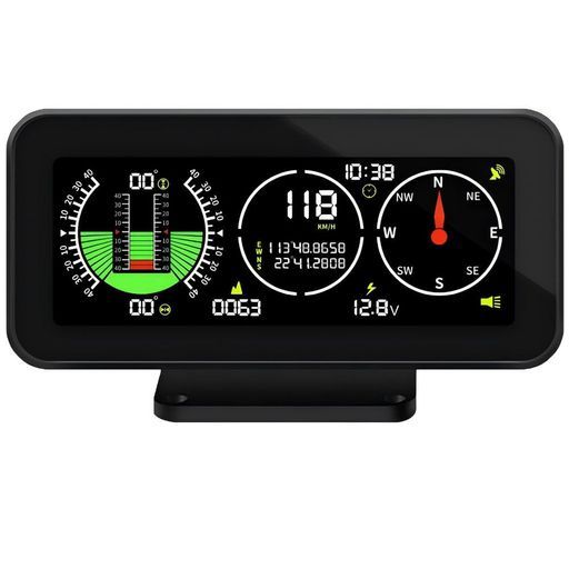 OBESTヘッドアップディスプレイgps多機能メーターgps速度計車載高度計傾斜計車時計車両勾配計gpsスピードメーター過速度警告搭載疲労運転警報DC12V対応