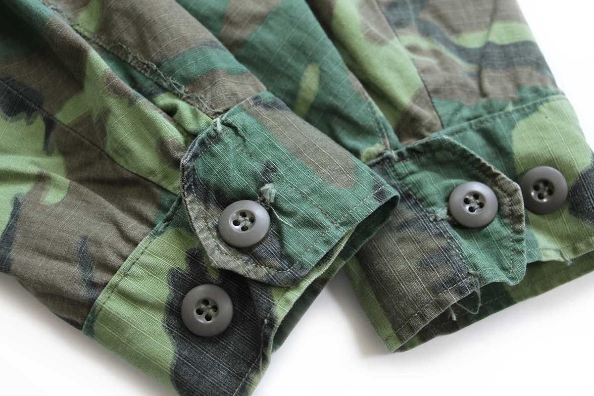 60s米軍 グリーンリーフカモ ジャングルファティーグ ジャケット S-R相当 60s 米軍 グリーンリーフカモ ジャングルファティーグ