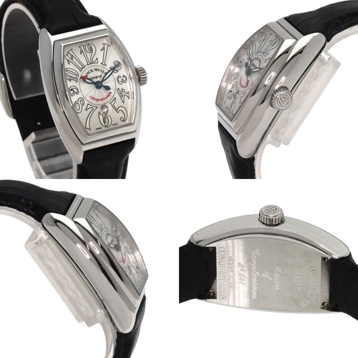 FRANCK MULLER フランクミュラー 8002LSC コンキスタドール 腕時計 SS 革 レディース