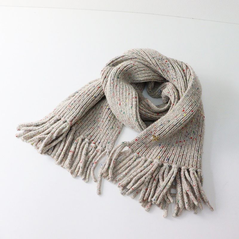 ルイヴィトン LOUIS VUITTON チャーム付き カラーネップ フリンジ