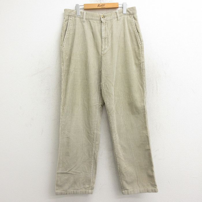 W34/古着 チェロキー コーデュロイ パンツ メンズ 太畝 コットン 薄ベージュ カーキ 24sep26 中古 ボトムス ロング