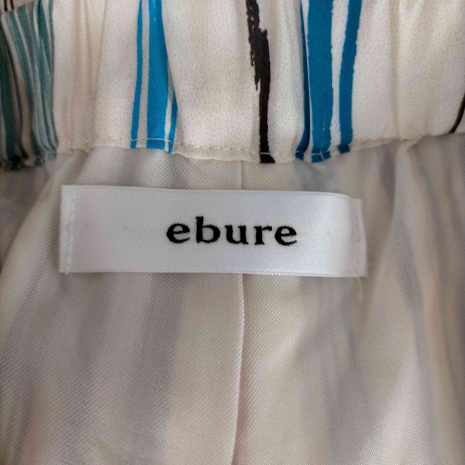 エブール ebure ハンドライトマルチストライプ シルクウエストゴム 