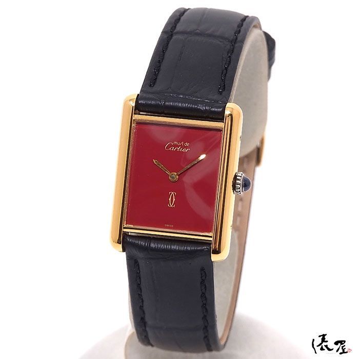 美品！Cartier マストタンク ダイヤモンド 文字盤赤 美品！Cartier マストタンク ダイヤモンド 文字盤赤
