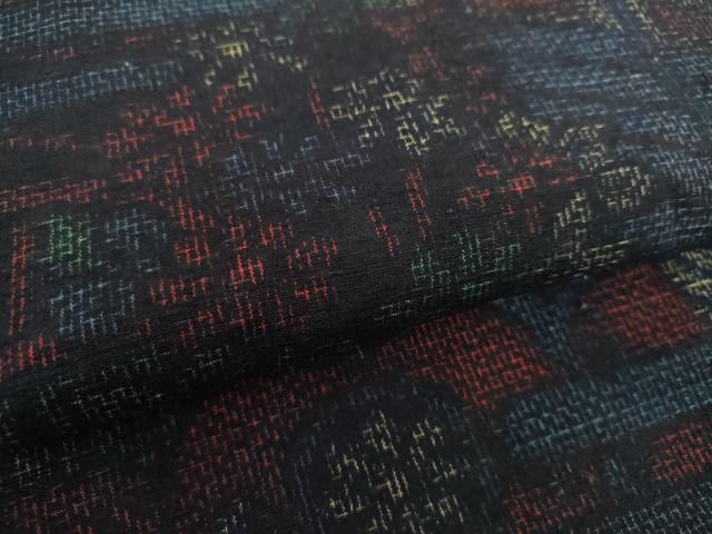 平和屋着物○結城紬 風景花文 正絹 逸品 DAAX4443ps