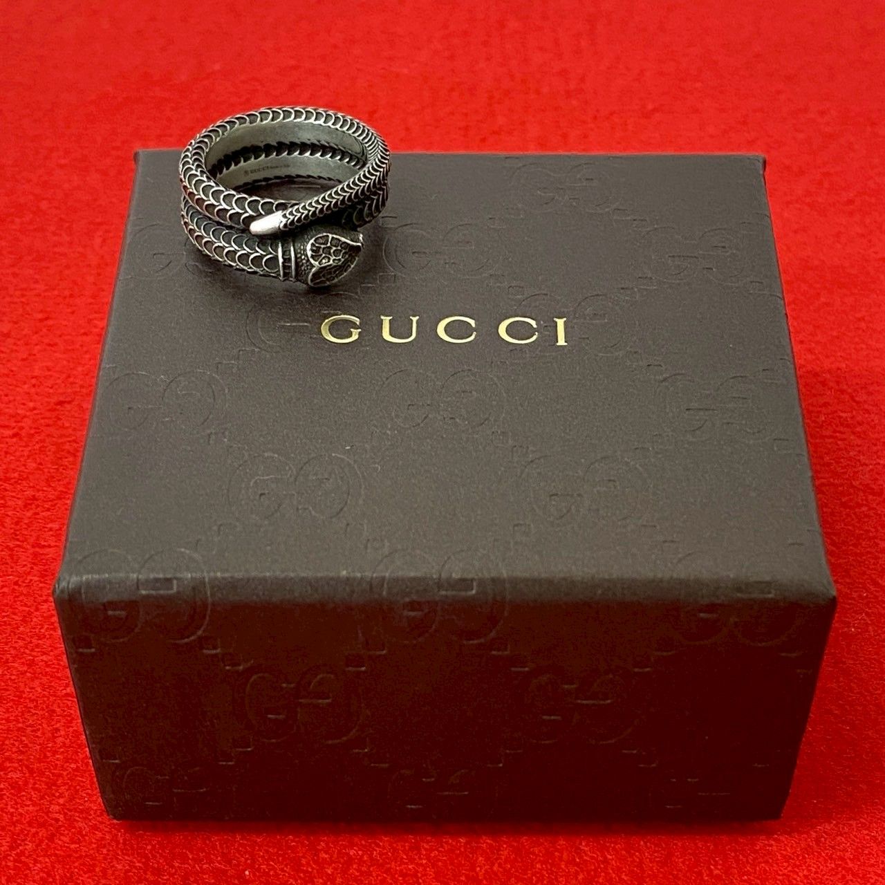極 美品 希少品 GUCCI グッチ ガーデン スネーク リング シルバー925 