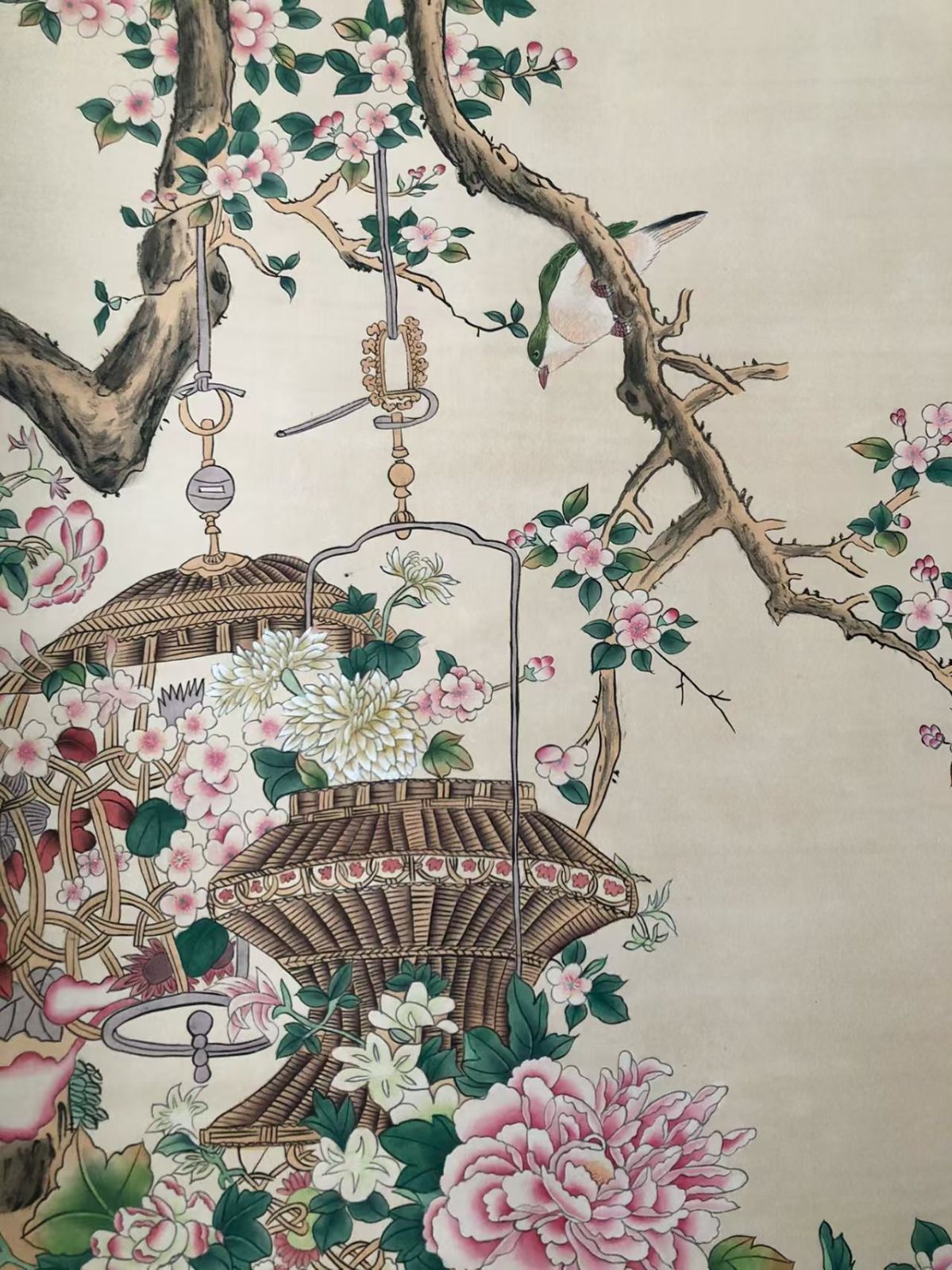 中国古美術.花鳥画.4尺純手描き作品.観賞品.文房置物.中国骨董25090703