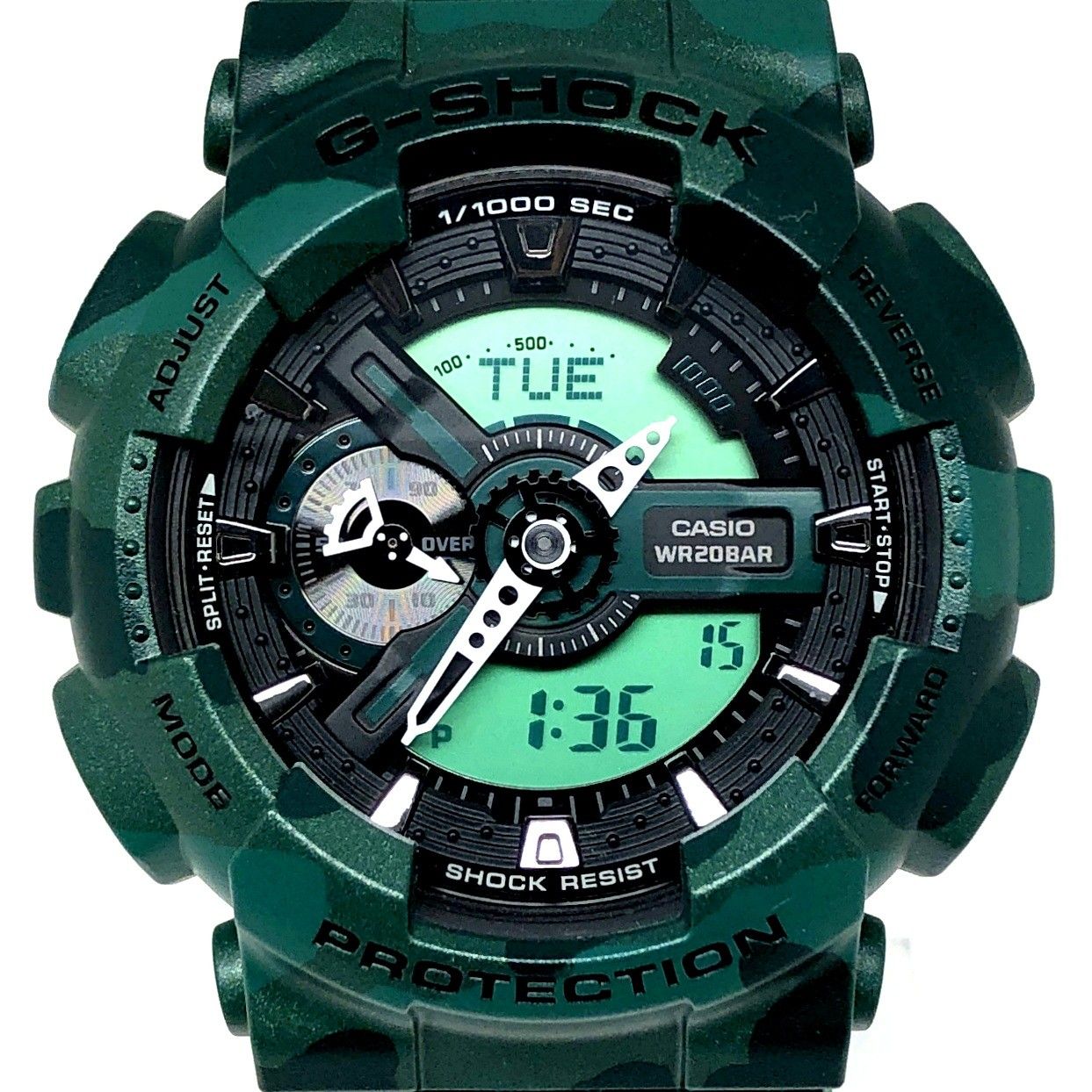 G-SHOCK ジーショック GA-110CM-3A カモフラージュシリーズ メタリックグリーン ビッグケース LEDライト 2014年10月発売 G-SHOCK ジーショック GA-110CM-3A カモフラージュシリーズ