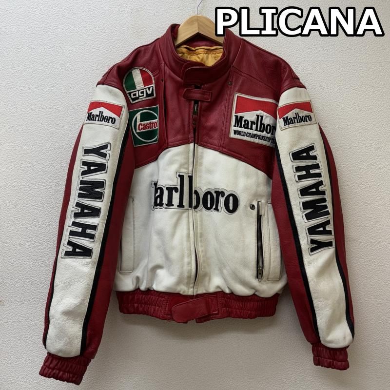 90s ヴィンテージYAMAHA × Marlboro ライダースジャケット YAMAHA Marlboro Leather Rider Jacket Red M size USED limited