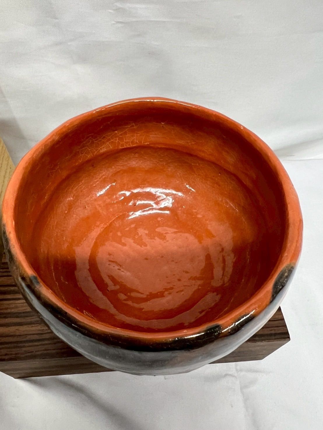 T346 茶碗 『赤楽茶碗』『佐々木松楽 造』 共箱 抹茶碗 茶道具