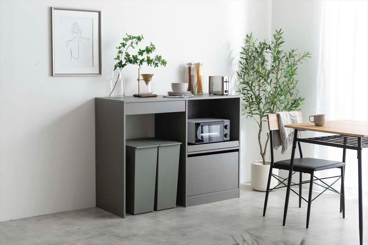 【送料無料】【幅120cm】ゴミ箱上レンジラック キッチン収納 コンセント付き 送料無料】【幅120cm】Conina ゴミ箱上レンジラック キッチン収納