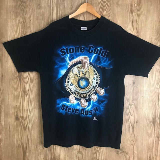 90s WWF Stone Cold Steve Austin CHAMPION BELT プリント 半袖 T-sh Tシャツ サイズ メンズ L  90年代 ストーン・コールド・スティーブ・オースチン プロレスラー 古着 s24071422 - メルカリ