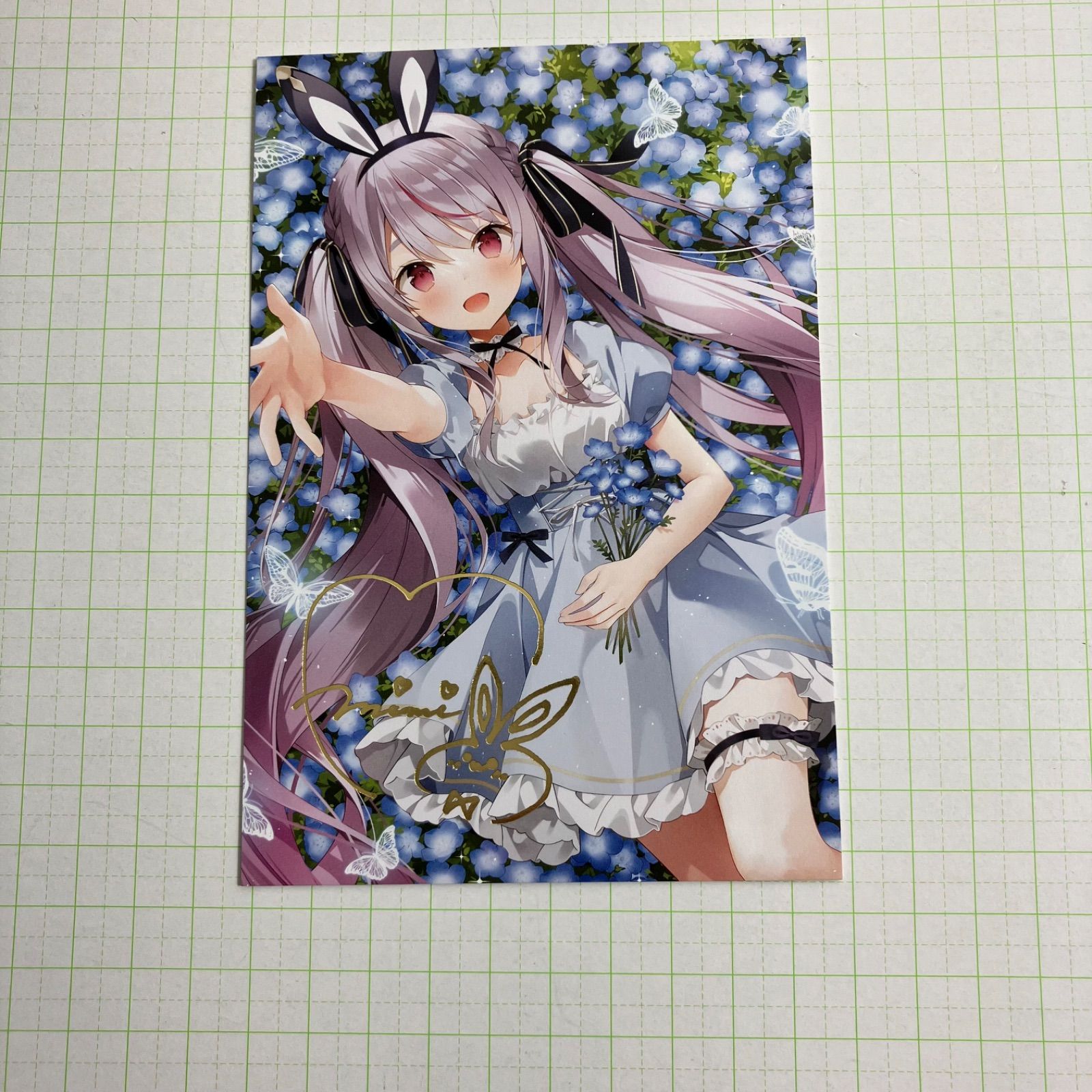 瀬戸店】兎咲ミミ 活動2周年 箔押しサイン入り ポストカード ぶいすぽ