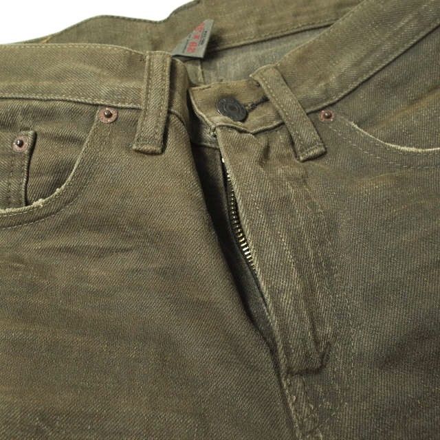 RRL ダブルアールエル Slim Fit 5-Pocket Denim Distressed Brown Wash