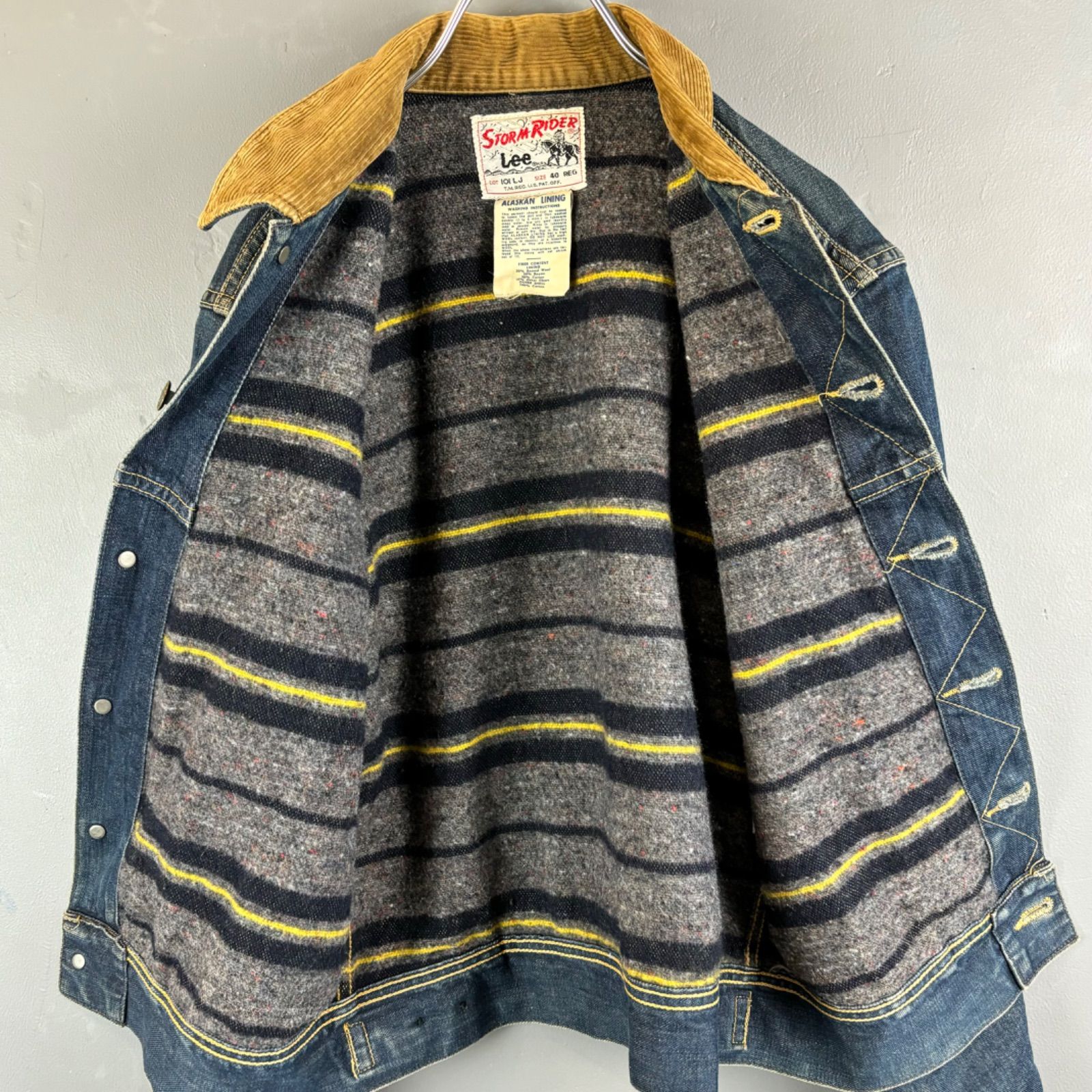 STORM RIDER Lee 101LJ Denim Tracker Jacket ALASKAN LINING 復刻 