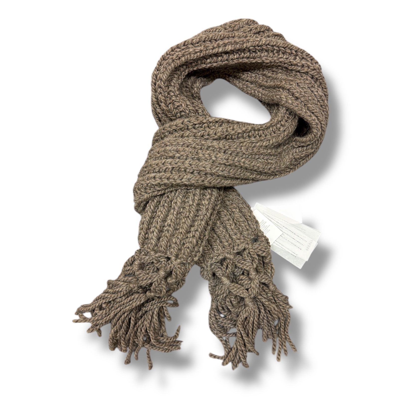 参考上代52800円 ♥品 SEEALL HAND KNITTED STOLE ハンドニットストール マフラー シーオール SAU41 KN890 ヴィソンオスクロ 94831A9