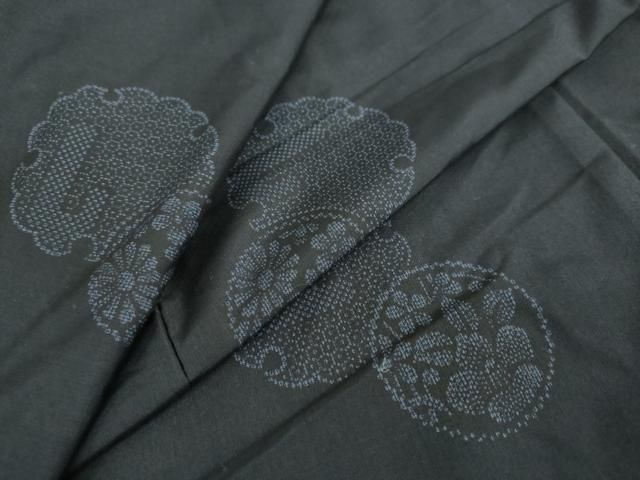 平和屋着物●上質な紬　80亀甲　雪輪草花丸文　正絹　逸品　DAAW5899ud 平和屋着物○上質な紬 80亀甲 雪輪草花丸文 正絹 逸品 DAAW5899ud