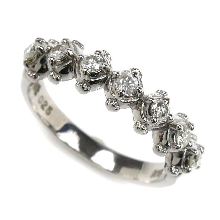 AHKAH アーカー K18WG ホワイトゴールド リング 指輪 ダイヤモンド0.25ct 10号 4.0g レディース