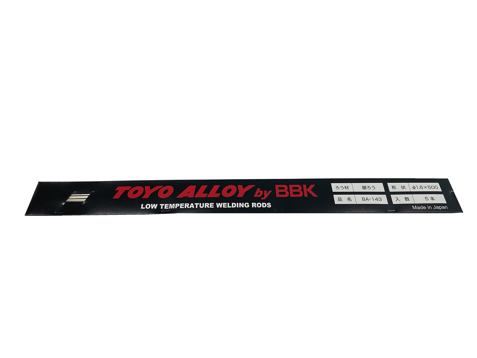 BBK 銀ロウ Ag40% 1.6Φ×500mm ROHS対応|カドミレス BA-143 5本入