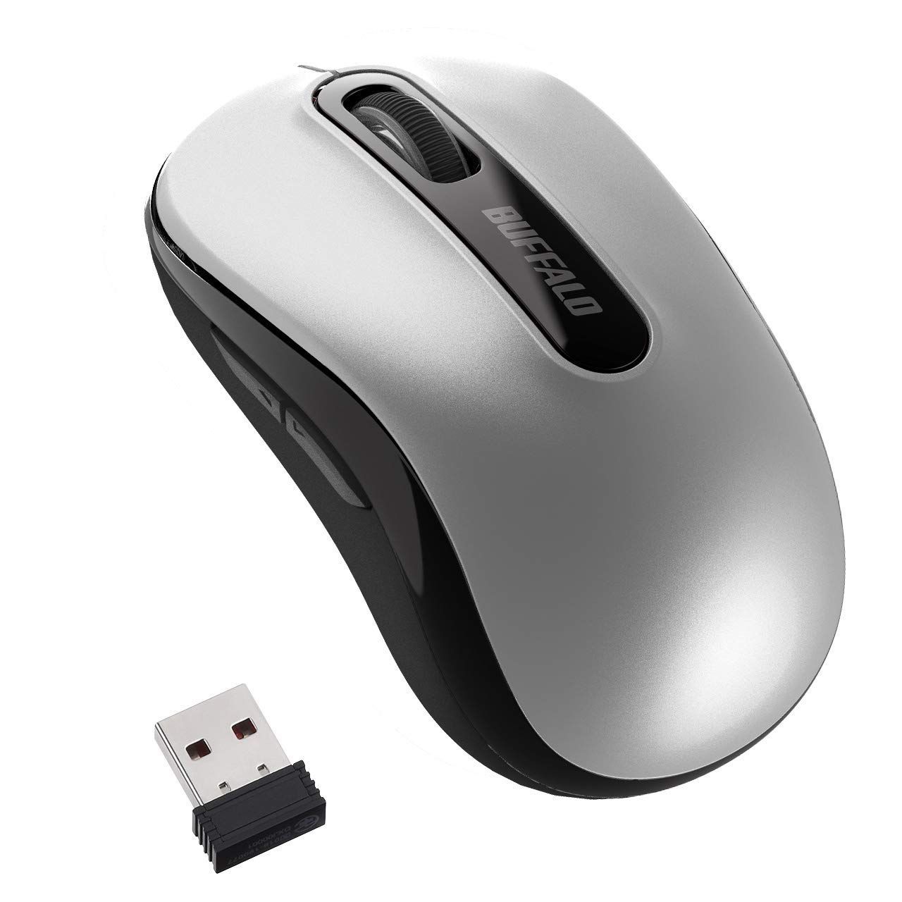 【新着商品】マウス 無線 ワイヤレス 5ボタン 【戻る/進むボタン搭載】 バッファロー 小型 軽量 節電モデル 最大584日使用可能 BlueLED シルバー BSMBW315SV