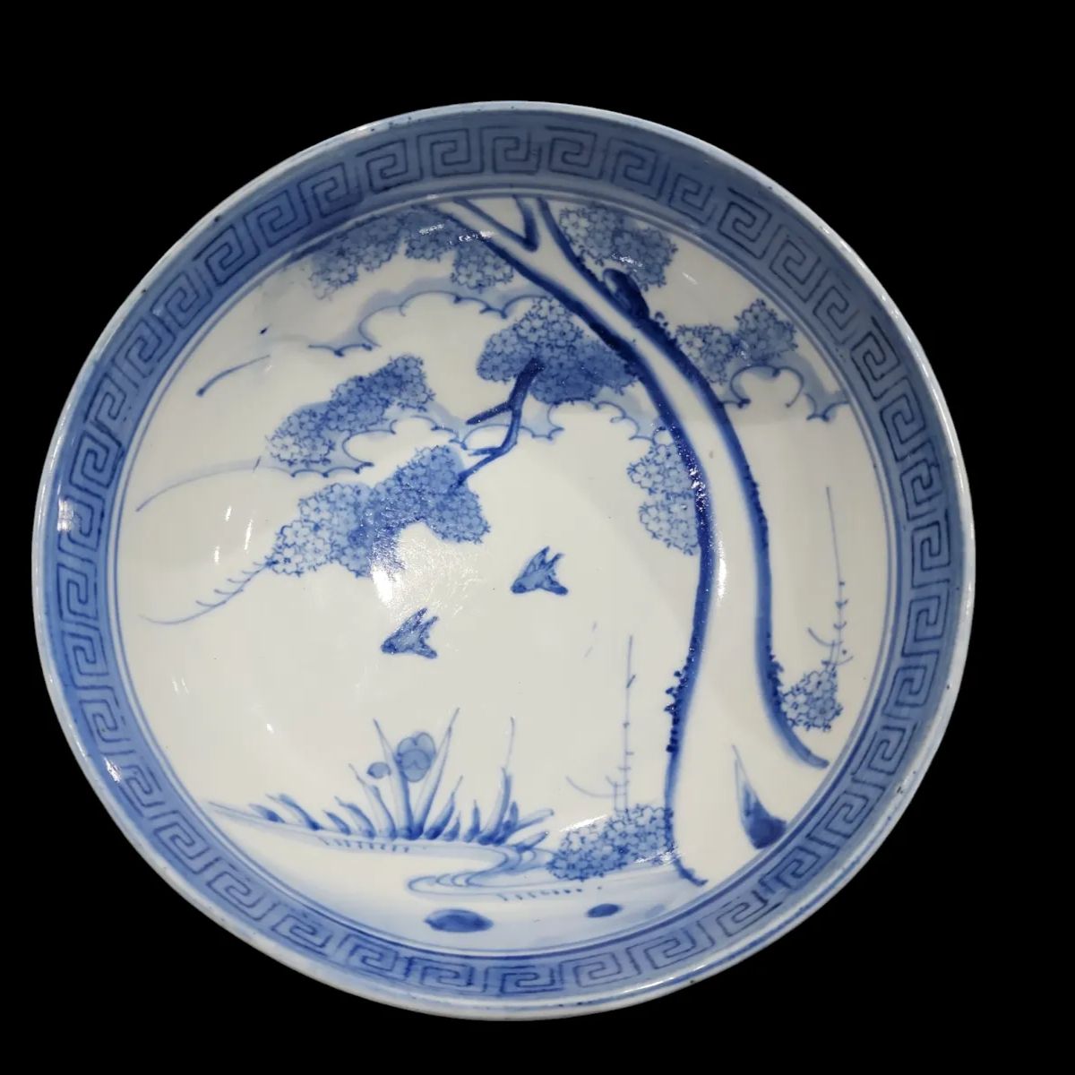 古伊万里 染付深鉢 時代物 染付 大皿 鉢 古美術 蔵出し 骨董 レトロ