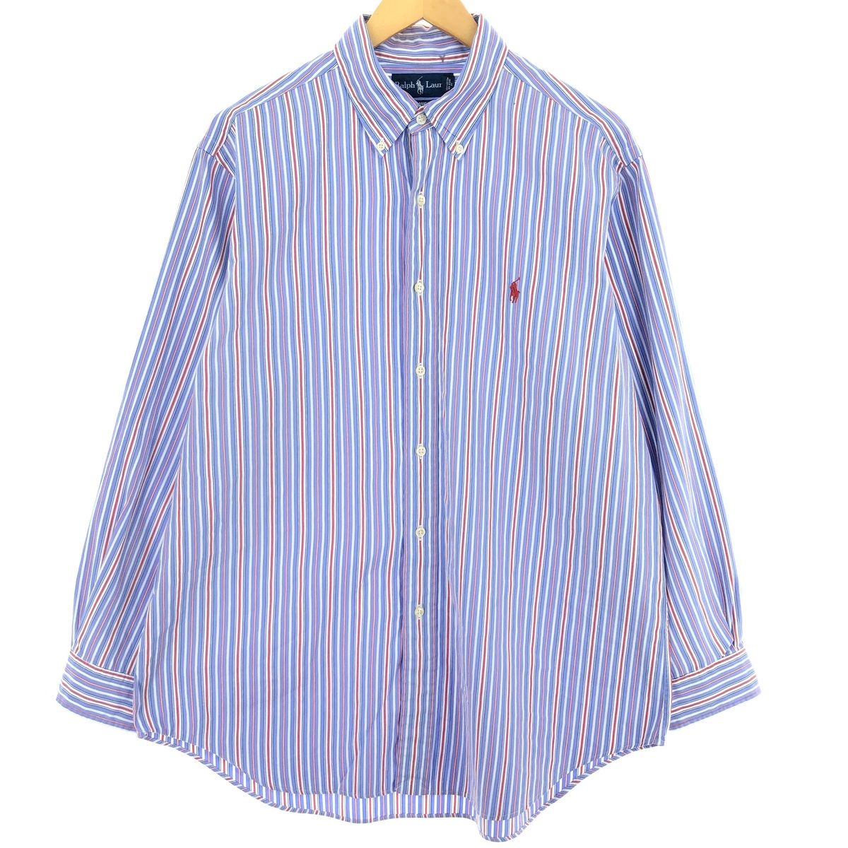 古着 ラルフローレン Ralph Lauren CLASSIC FIT クラシックフィット 長袖 ボタンダウンストライプシャツ メンズL/eaa454440