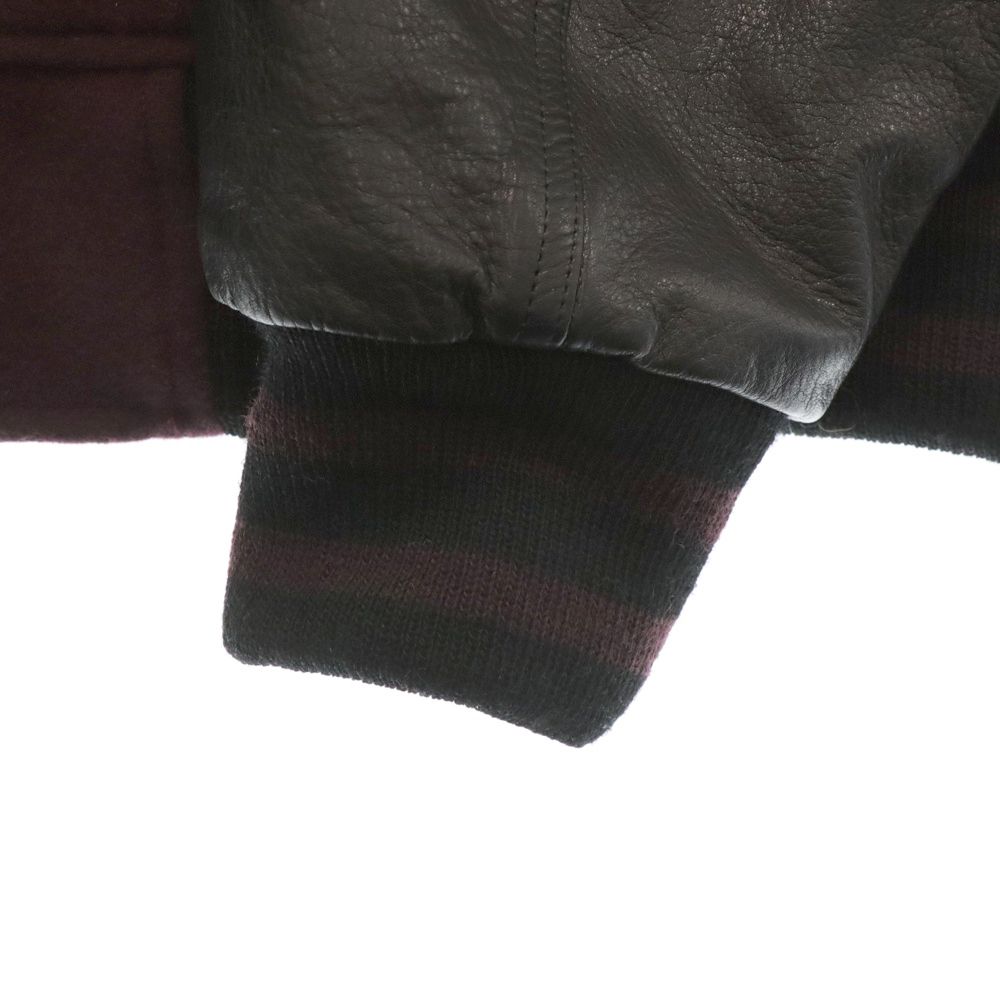 ワコマリア　スタジャン　バーガンディ WACKO MARIA (ワコマリア) 23SS LEATHER VARSITY JACKET レザー