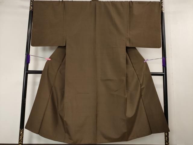 平和屋本店□極上 男性 紬 アンサンブル 着物：赤墨色 羽織