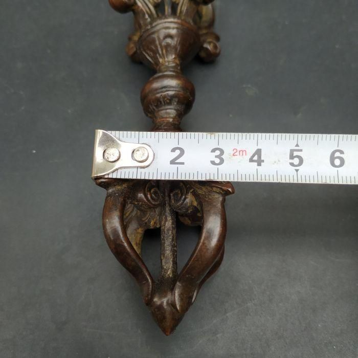 銅 細工 仏具 法器 五股金剛降魔杵 開運 風水 招財 置物 工芸品