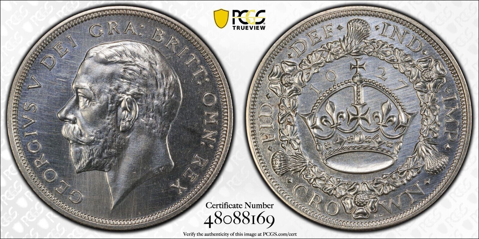 Great Britain 1927 George V Crown. PCGS PR 63. 15 000 Mintage.