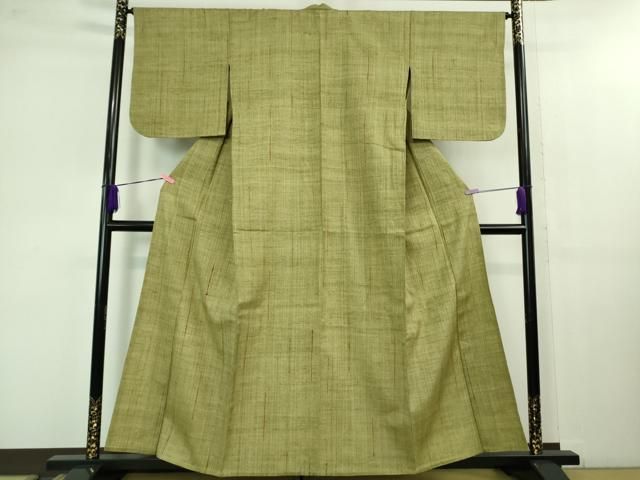 平和屋本店 上 浦野理一 経節紬 単衣 柳茶色地 DZAB1373kh5