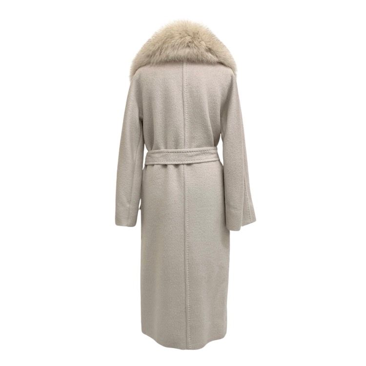 MaxMara マックスマーラ フォックス＆ミンクファー付 コート 白