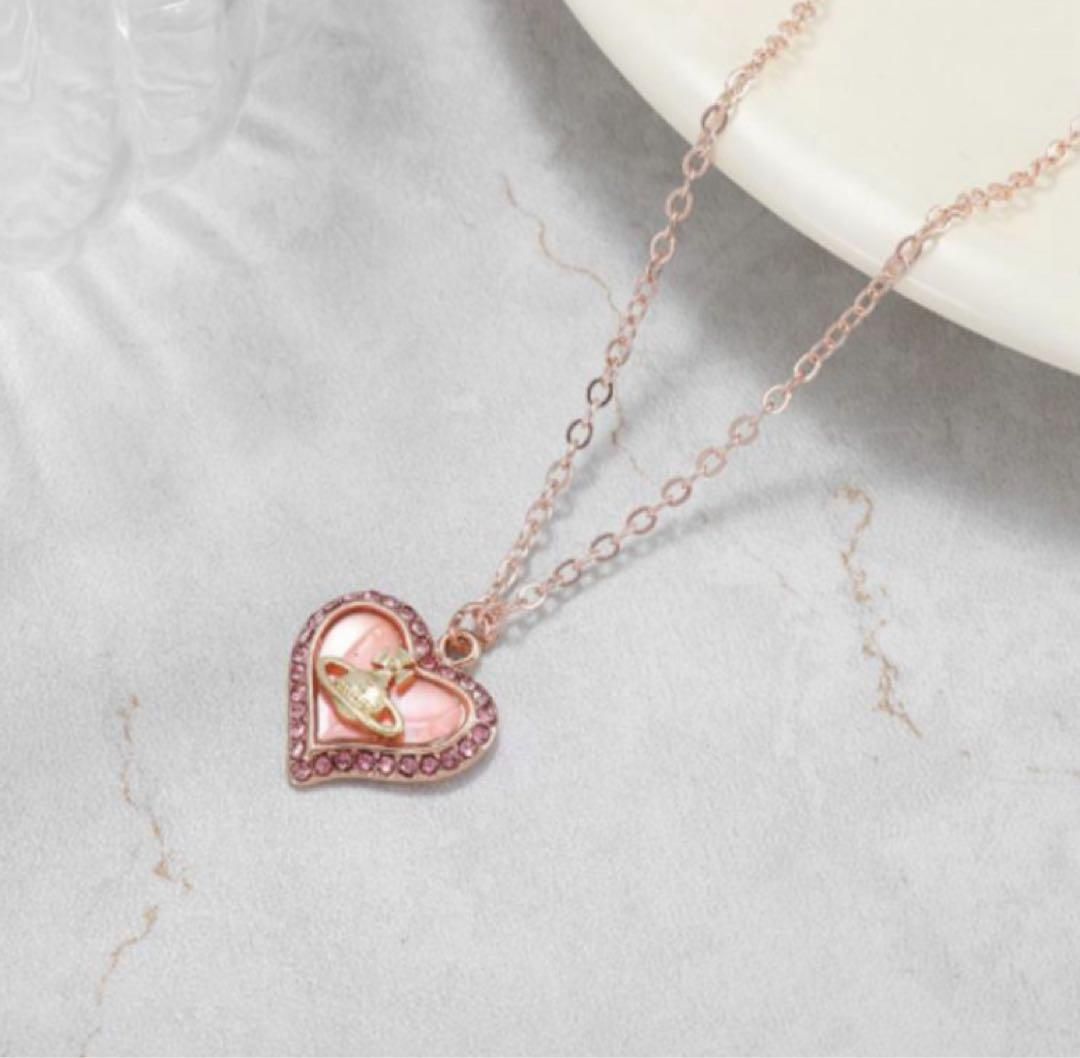 ヴィヴィアンウエストウッド　ハートシェル　ピンク　ネックレス ヴィヴィアンウエストウッド ハートストーン ネックレス シェル