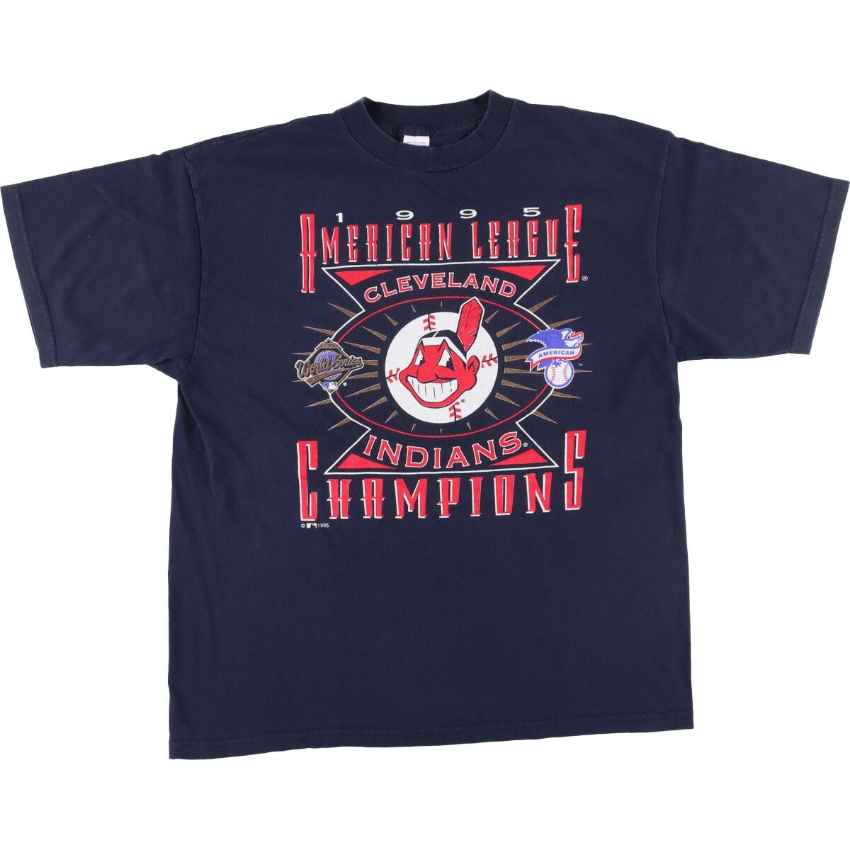 古着 90年代 LOGO7 MLB CLEVELAND GUADIANS クリーブランドガーディアンズ ロゴプリントTシャツ メンズXL相当 ヴィンテージ|eaa543953