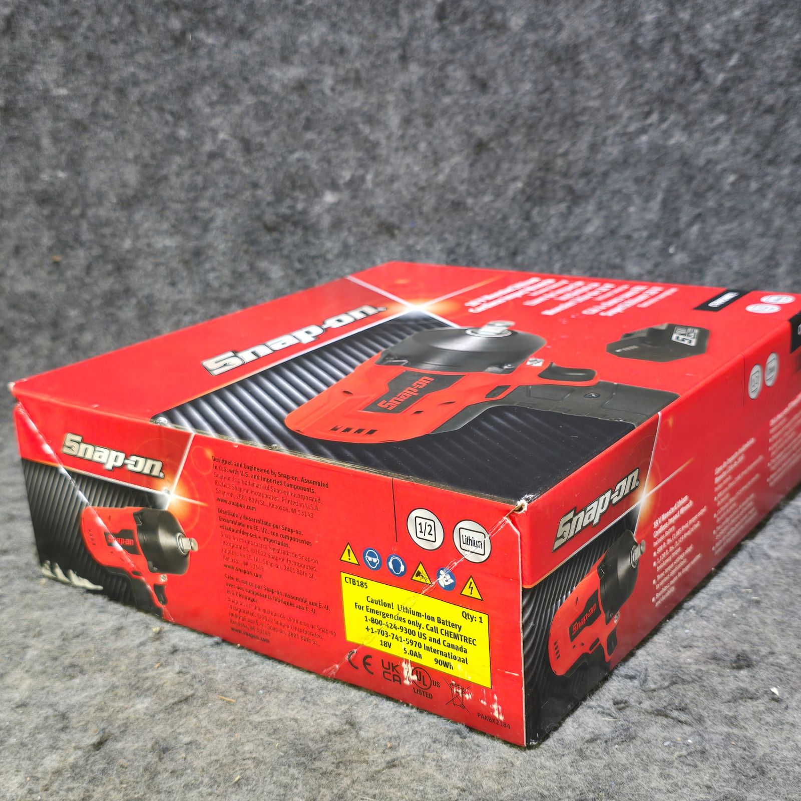 ♥品 スナップオン Snap-on コードレスインパクトレンチ充電式 本体＋バッテリ1個セット CT9050W1 1|2sq 赤 桶川店